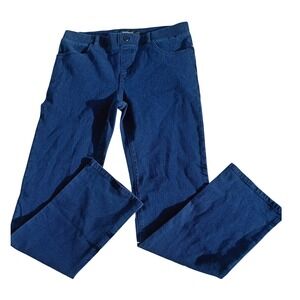 Betabrand Women's Blue Denim Stretch Bootcut Pants Size Large